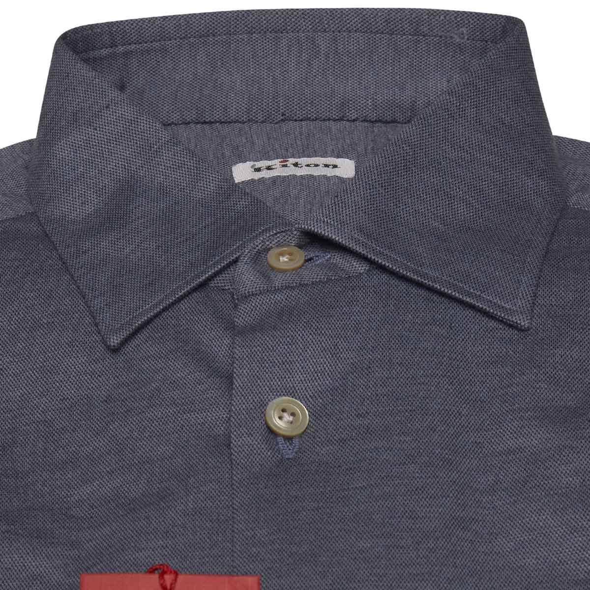 KITON Blue Cotton Shirt