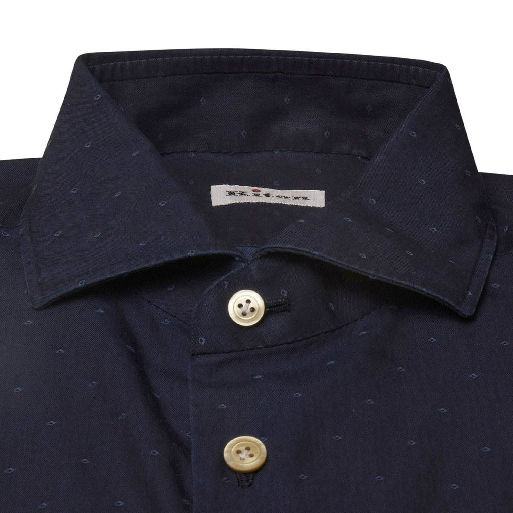 KITON Blue Cotton Shirt