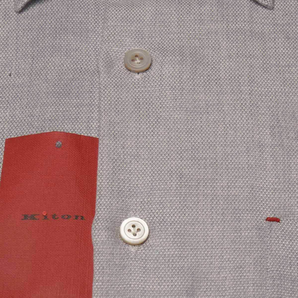 KITON Gray Hemp Cotton Shirt