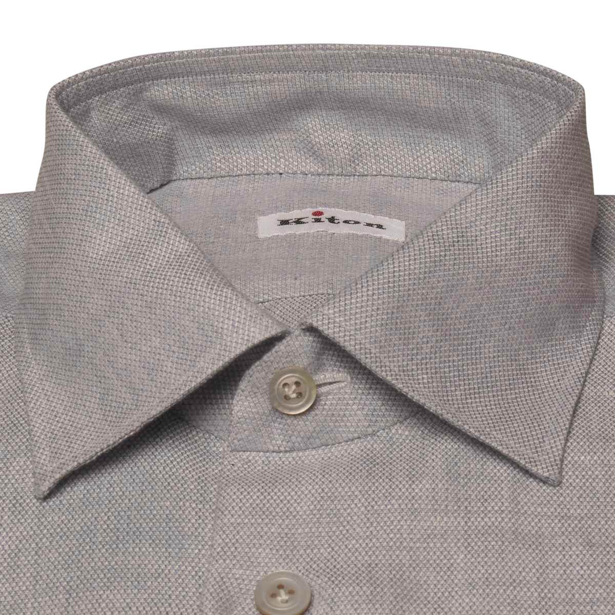 KITON Gray Hemp Cotton Shirt