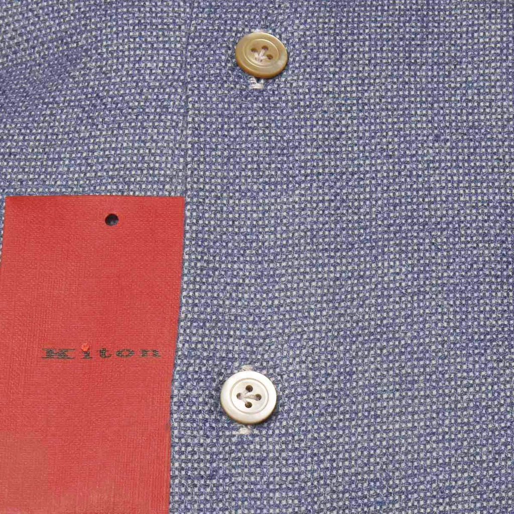 KITON Blue White Cotton Shirt