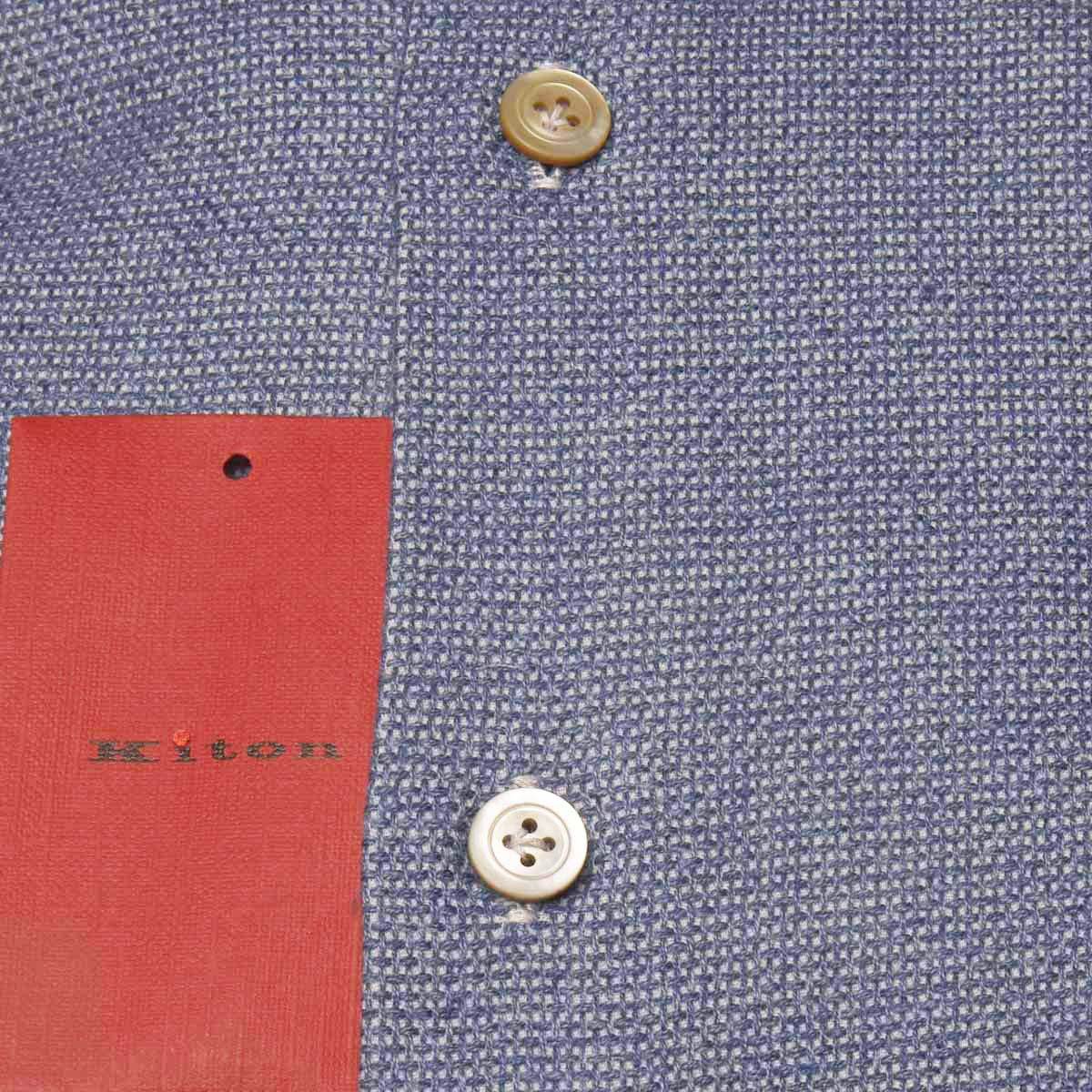 KITON Blue White Cotton Shirt