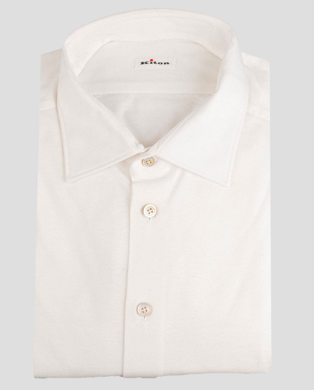 KITON White Cotton Shirt