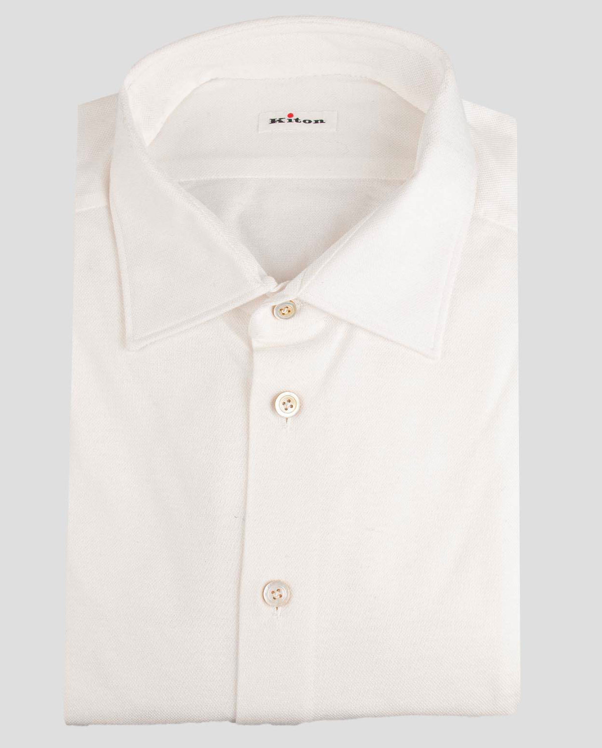 KITON White Cotton Shirt