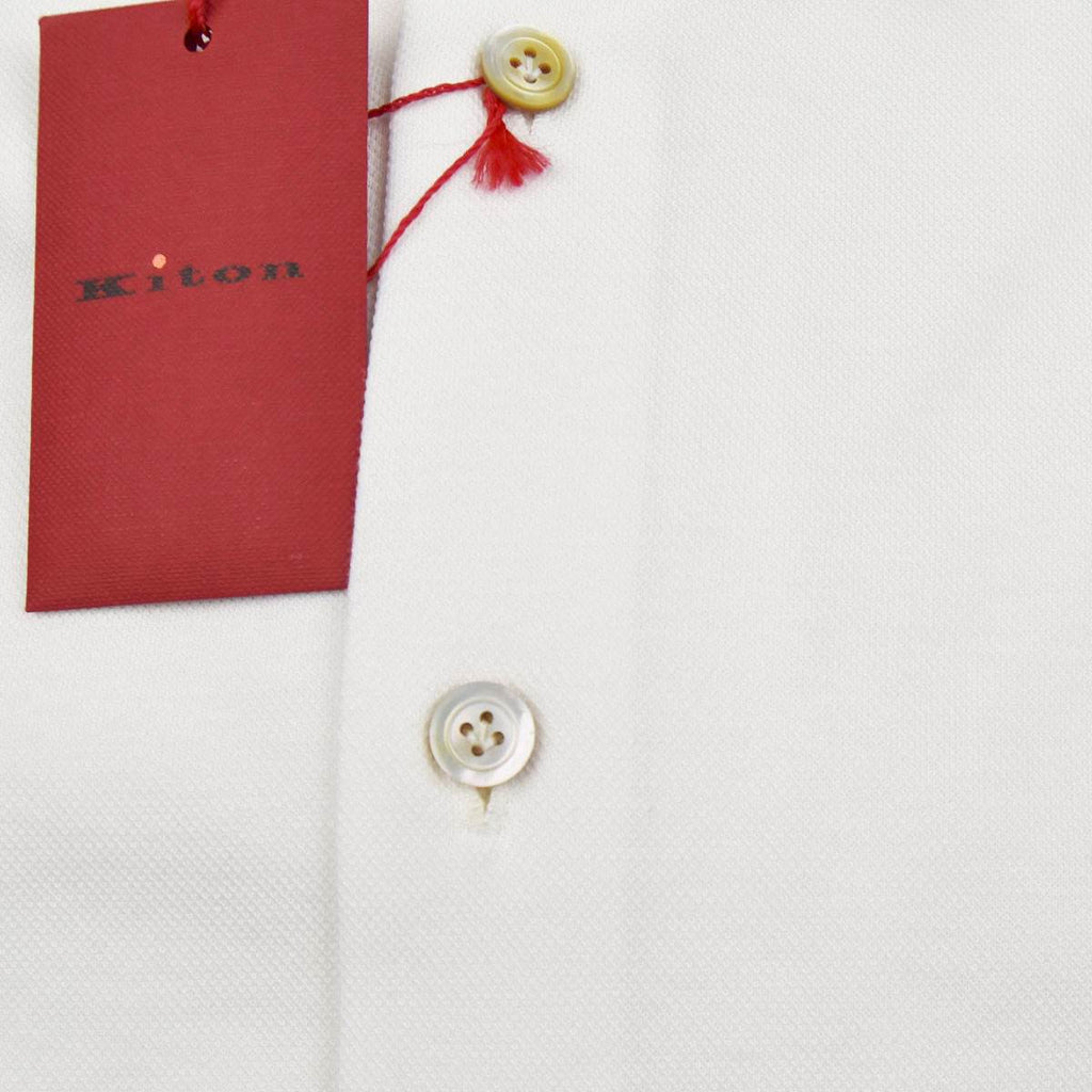Kiton KITON White Cotton Shirt White/Blue 001