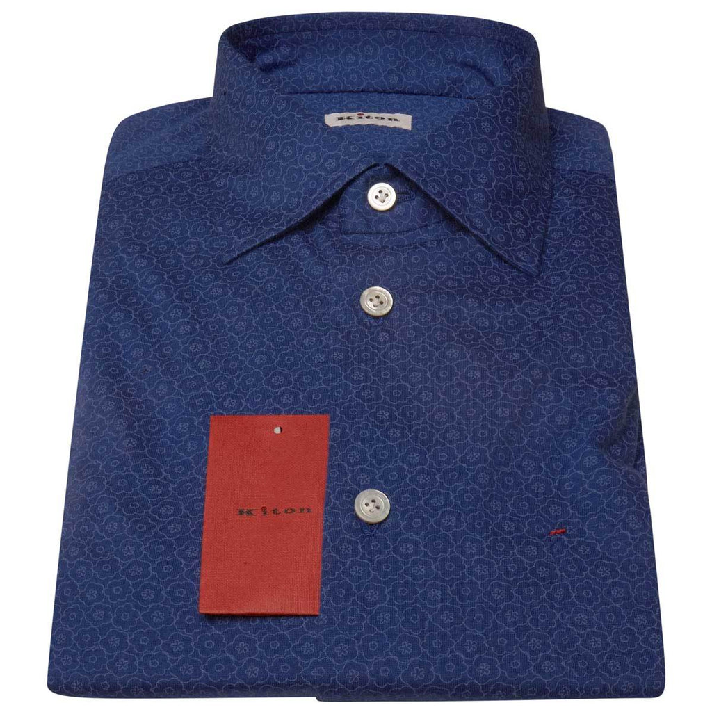 KITON Blue Cotton Shirt