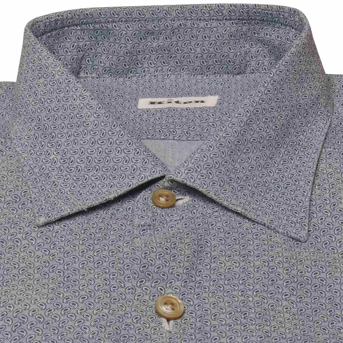 Kiton KITON Blue Linen Shirt Blue 001