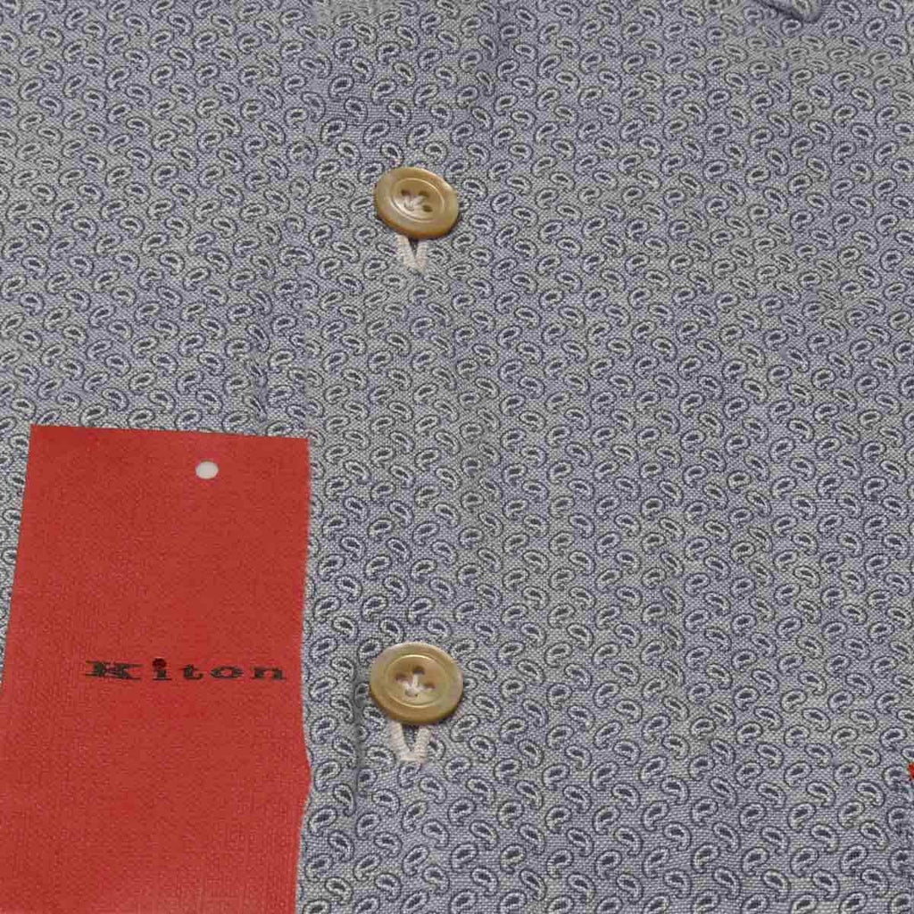 KITON Blue Linen Shirt