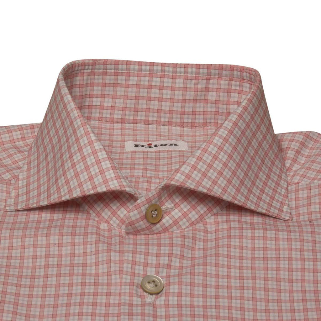 Kiton Kiton Pink White Cotton Shirt Pink / White 001