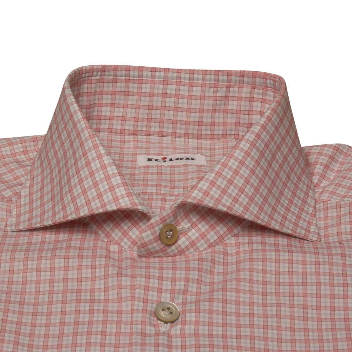 Kiton Kiton Pink White Cotton Shirt Pink / White 001
