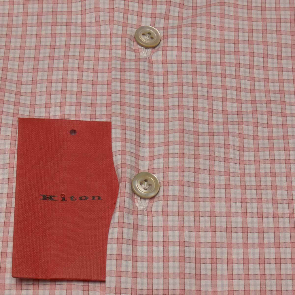 Kiton Pink White Cotton Shirt