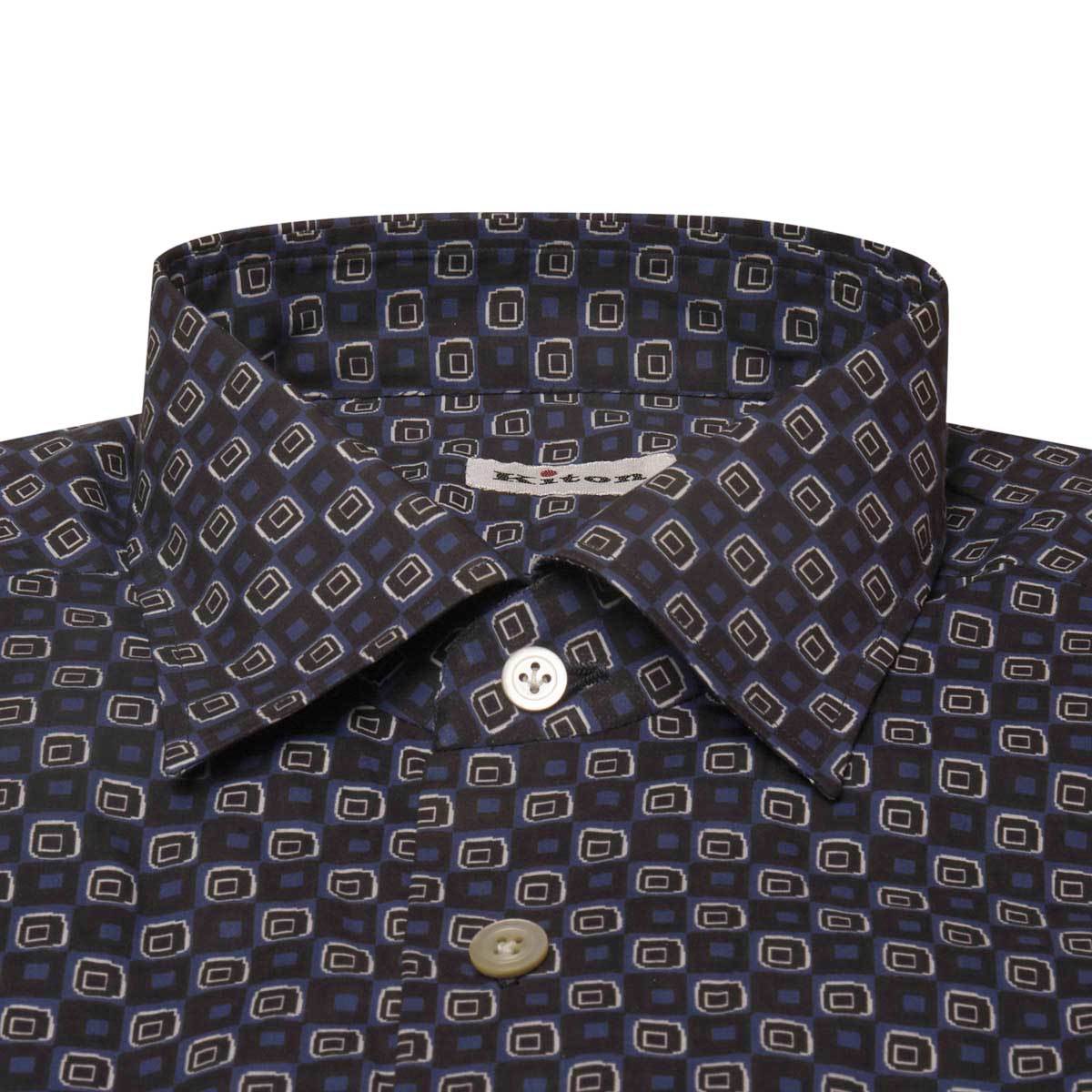 KITON Blue White Cotton Shirt