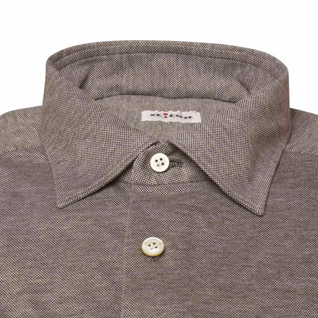 KITON Gray Cotton Shirt