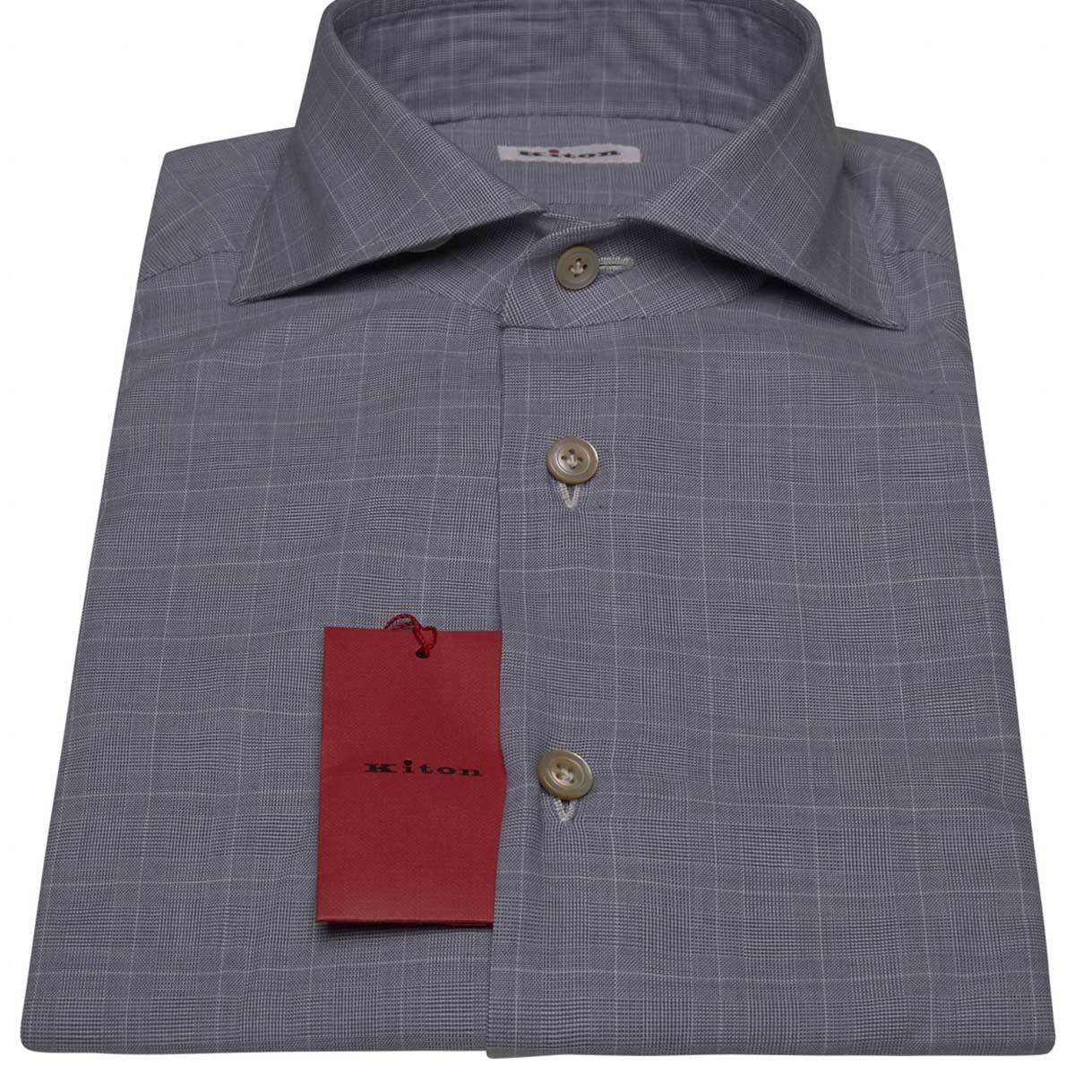 Kiton KITON Light Gray Cotton Shirt Light Gray 000