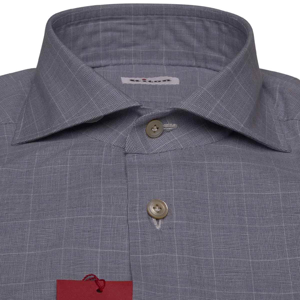 Kiton KITON Light Gray Cotton Shirt Light Gray 001