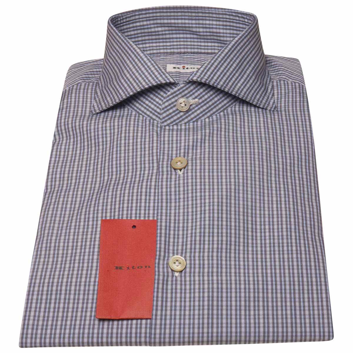 Kiton KITON Blue White Cotton Shirt Blue/White 000