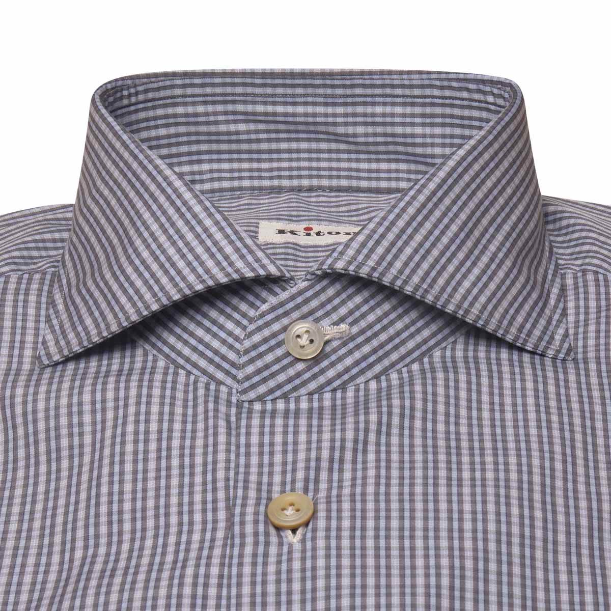 Kiton KITON Blue White Cotton Shirt Blue/White 001