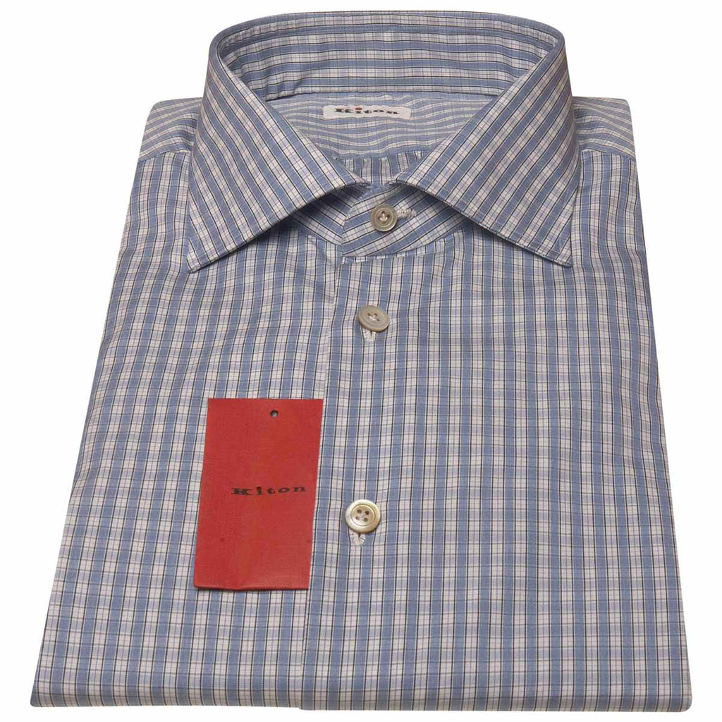 Kiton KITON Blue White Cotton Shirt Blue/White 000