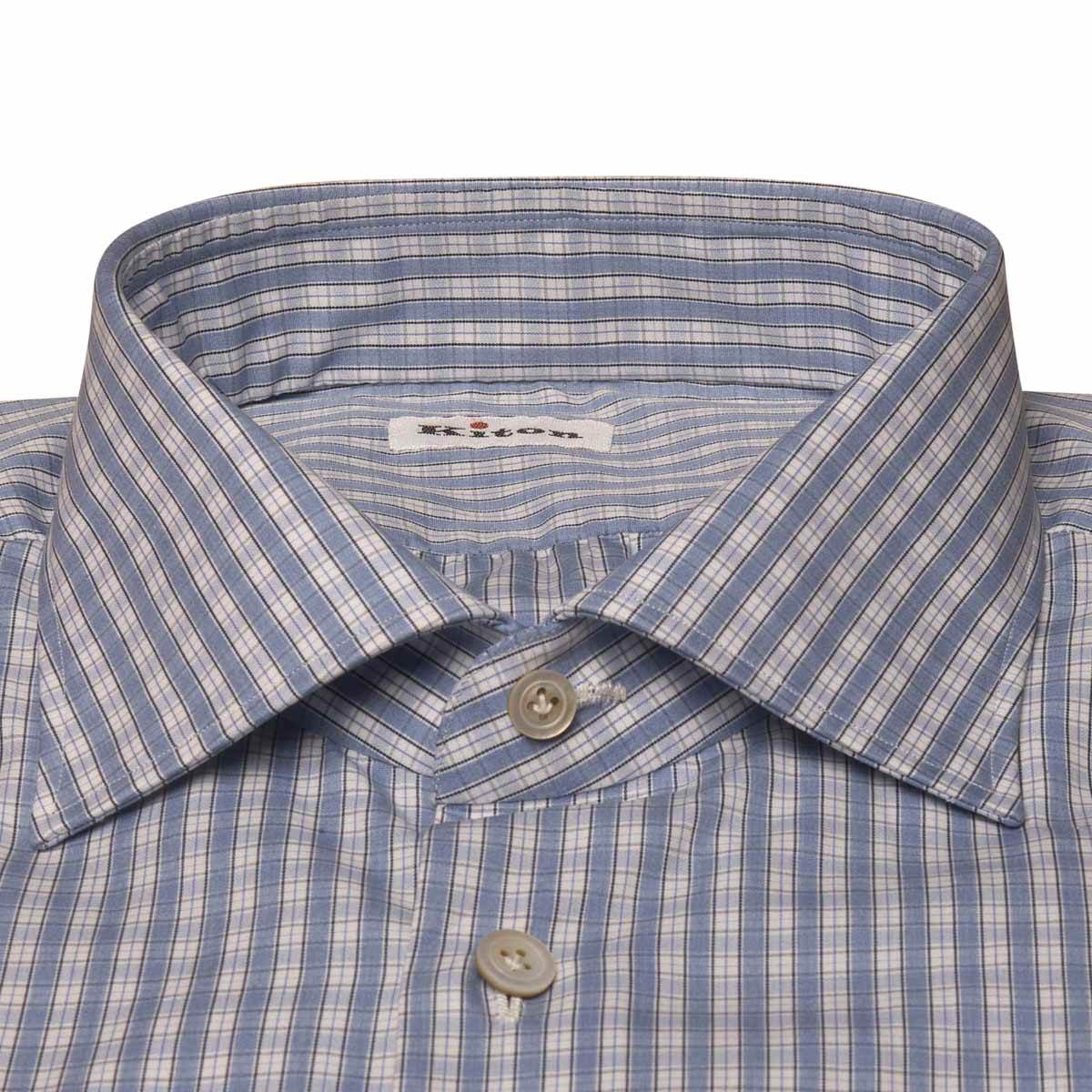Kiton KITON Blue White Cotton Shirt Blue/White 001