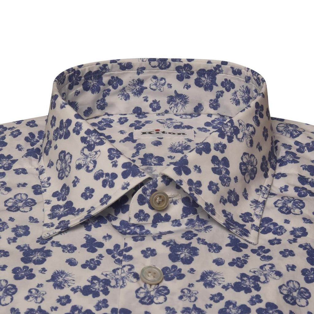 KITON Blue White Cotton Shirt