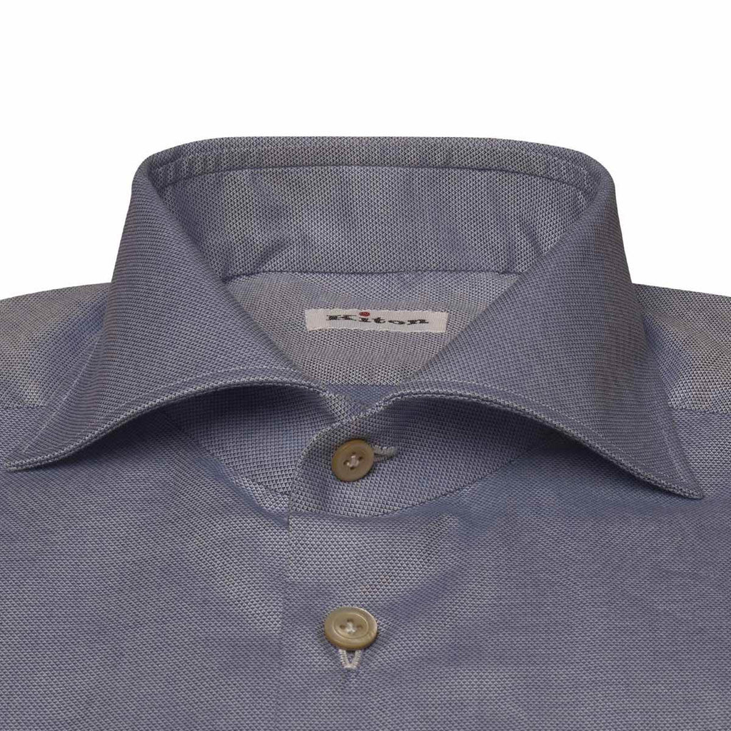 KITON Light Blue Cotton Shirt