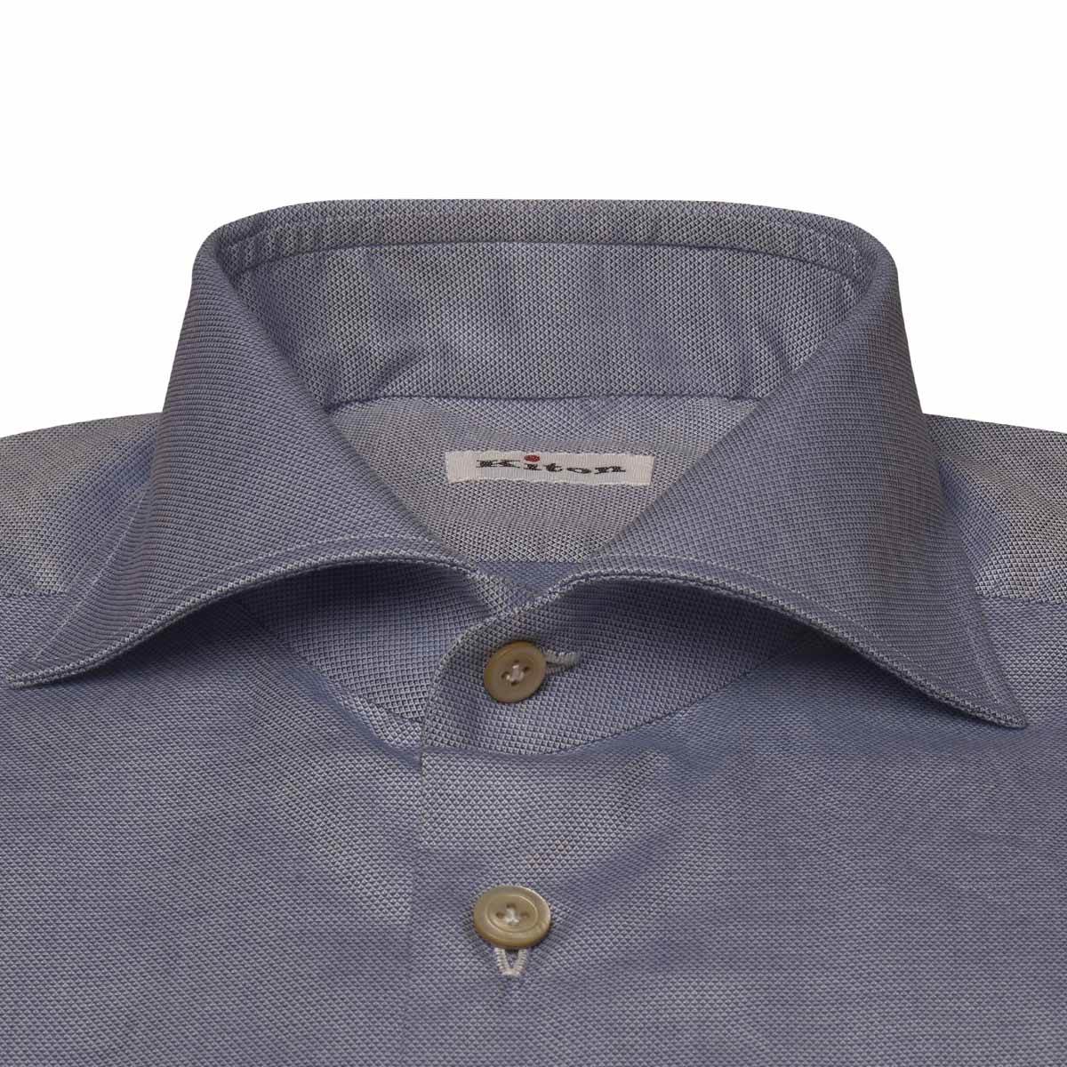 KITON Light Blue Cotton Shirt