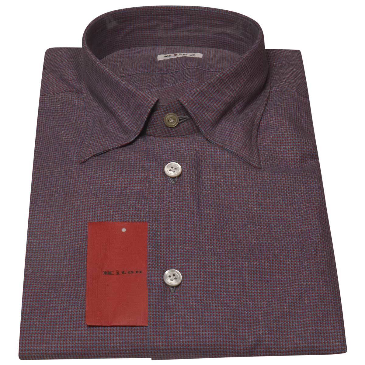 Kiton KITON Blue Red Cotton Shirt Blue/Red 000