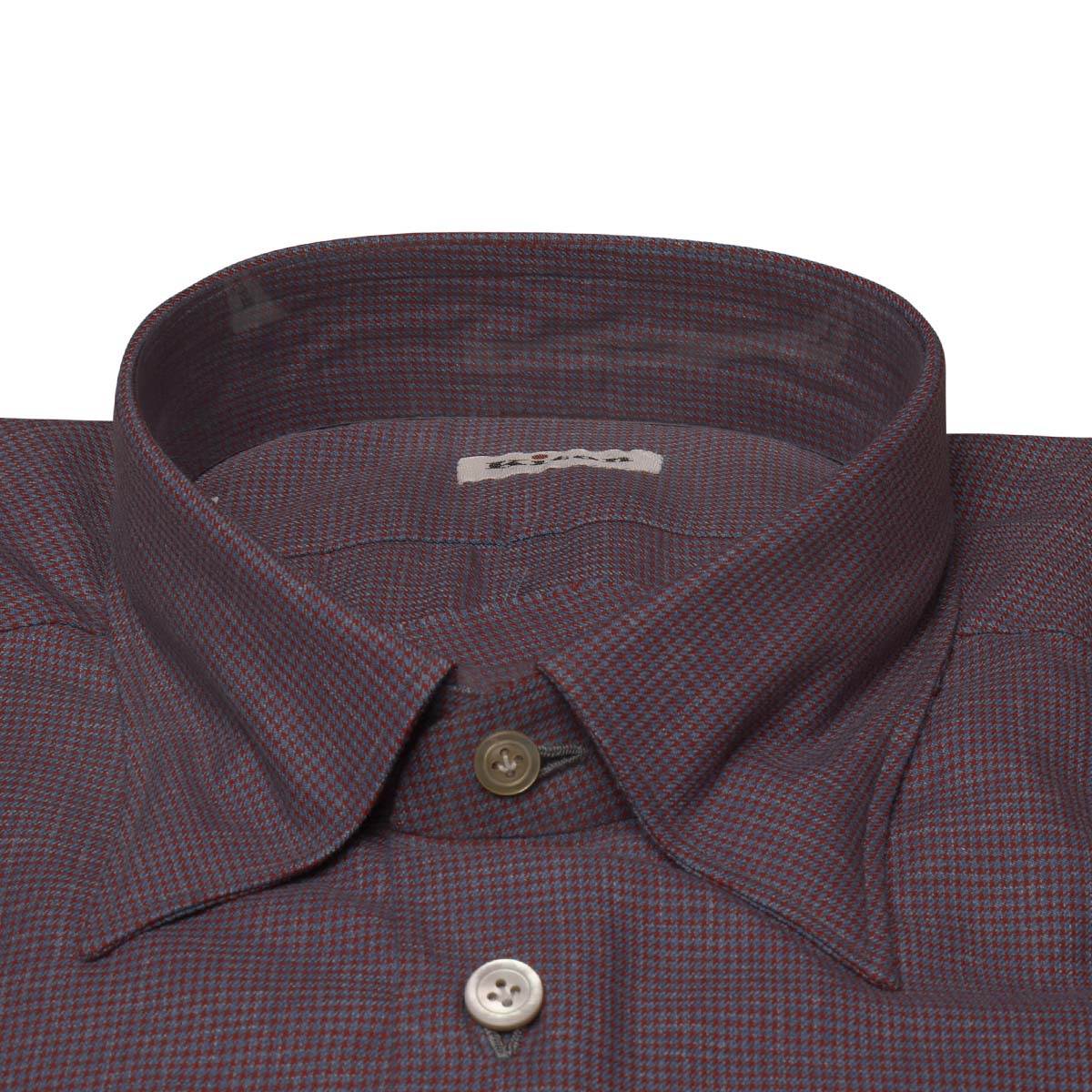 Kiton KITON Blue Red Cotton Shirt Blue/Red 001