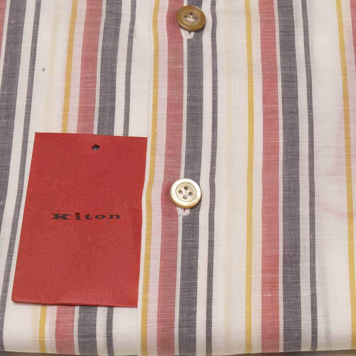 KITON Multicolor Linen Cotton Shirt