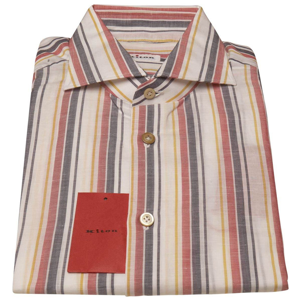 KITON Multicolor Linen Cotton Shirt