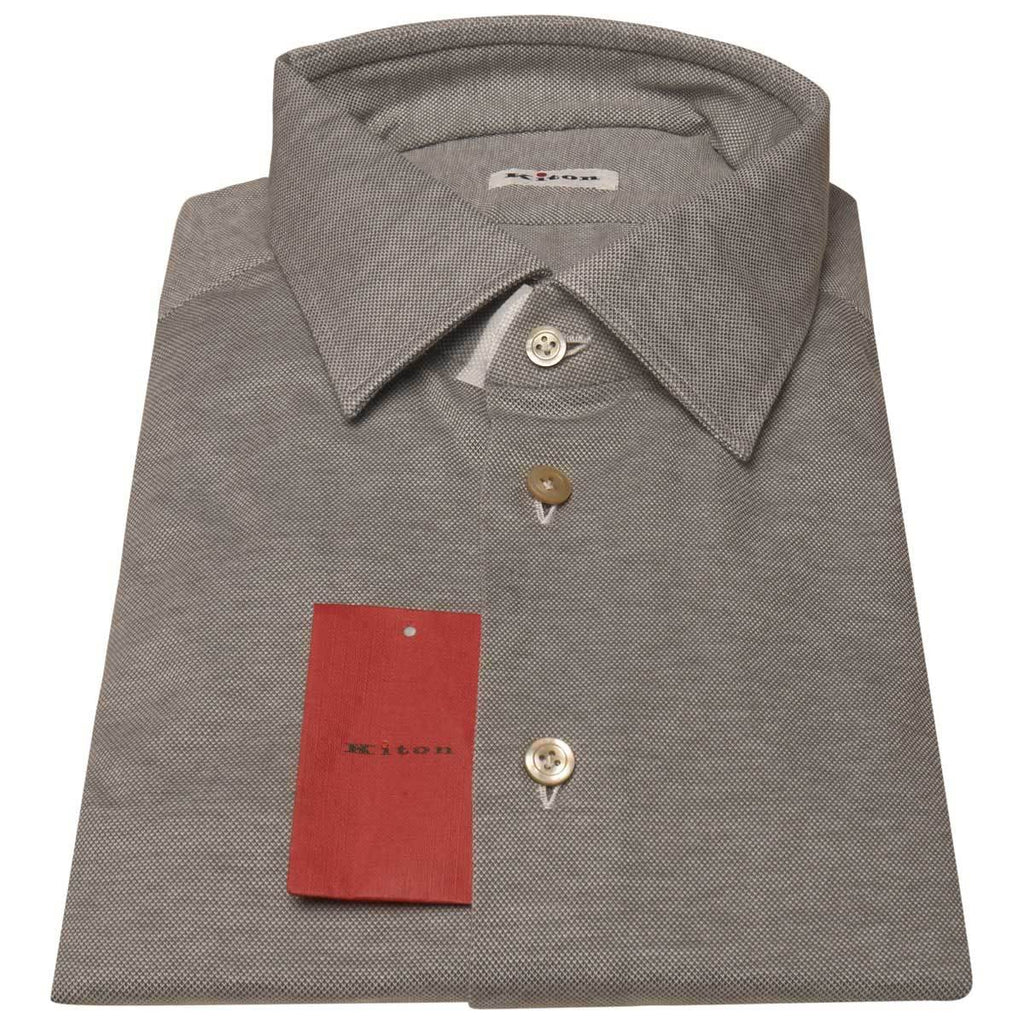 KITON Gray Cotton Shirt