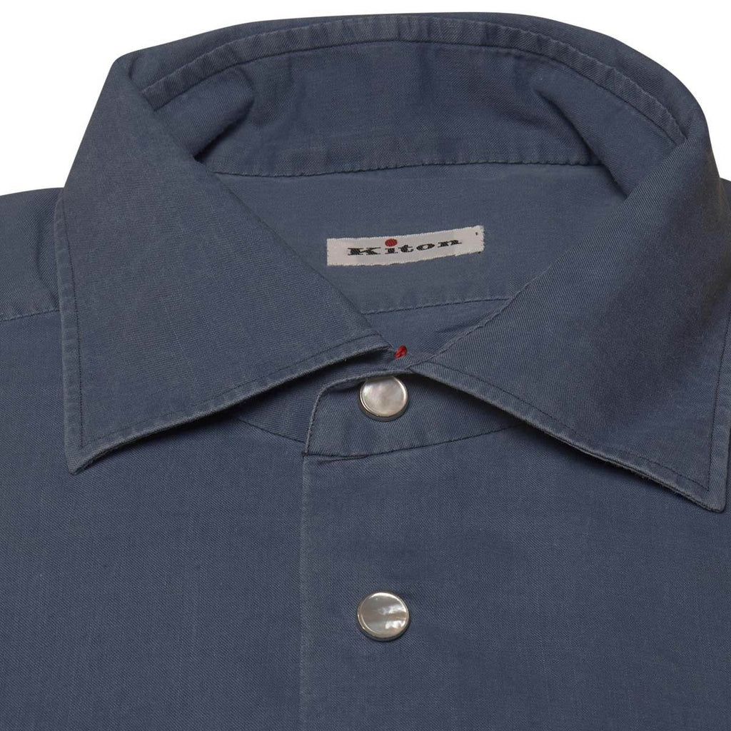 Kiton KITON Blue Cotton Shirt Blue 001