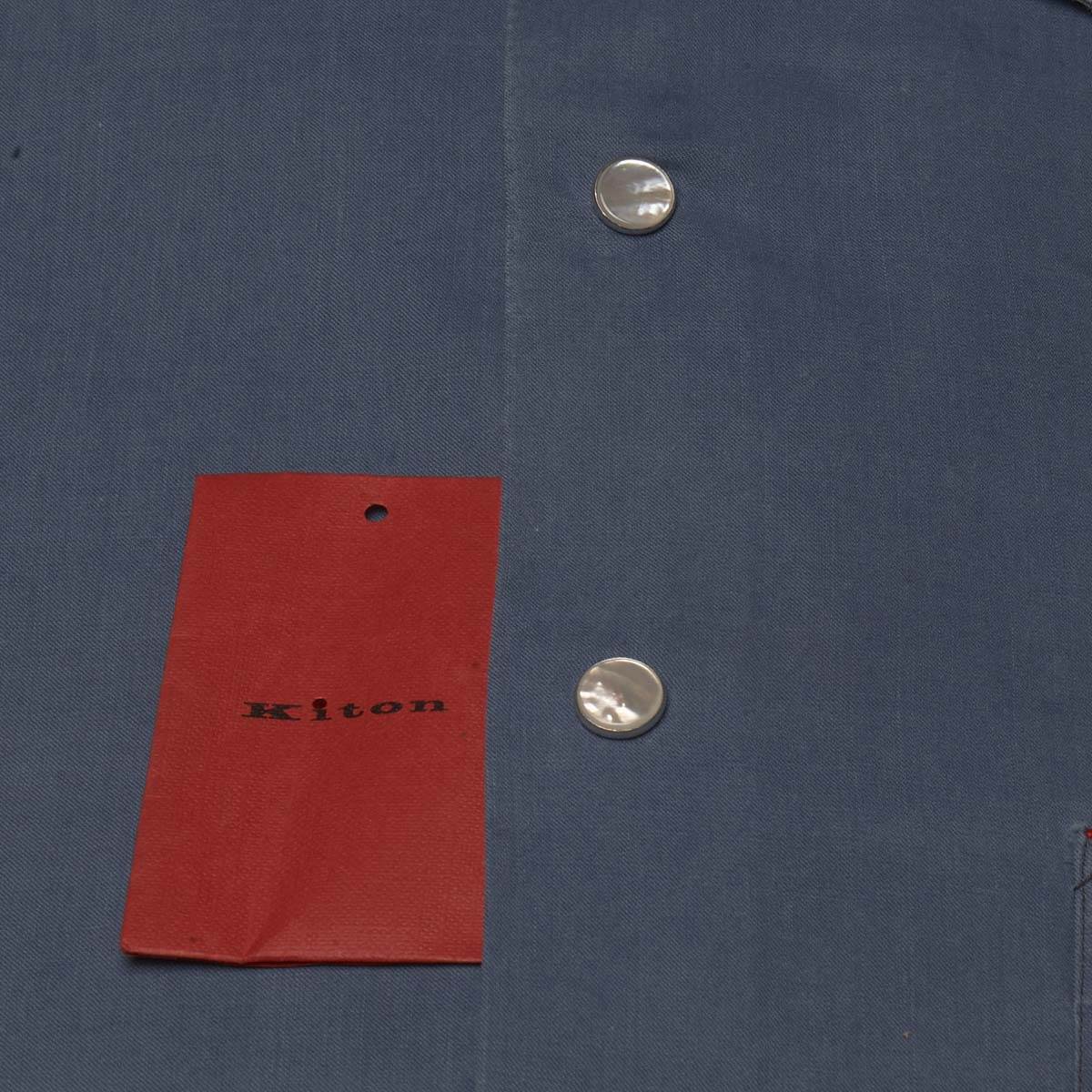 KITON Blue Cotton Shirt