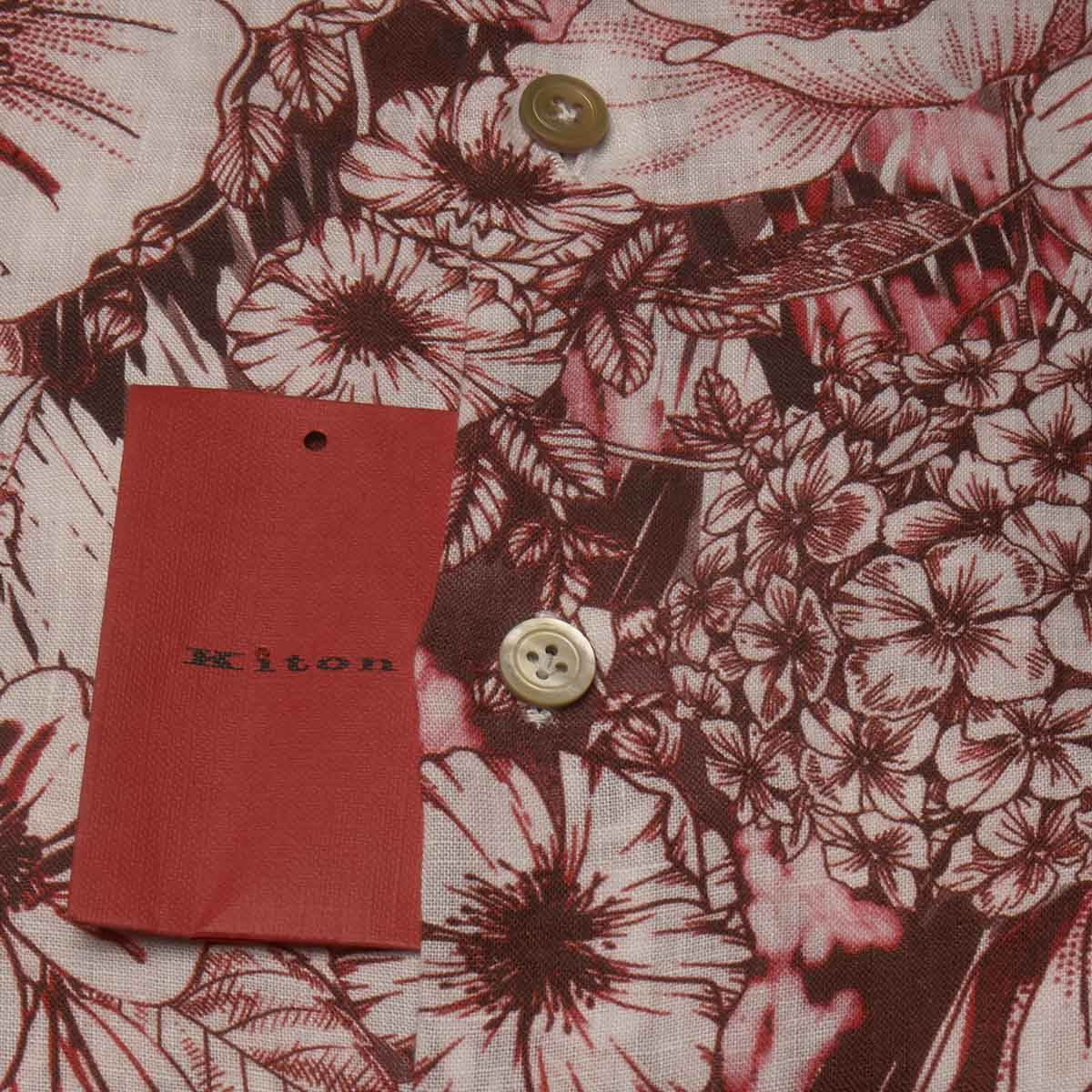 KITON Multicolor Linen Korean Shirt