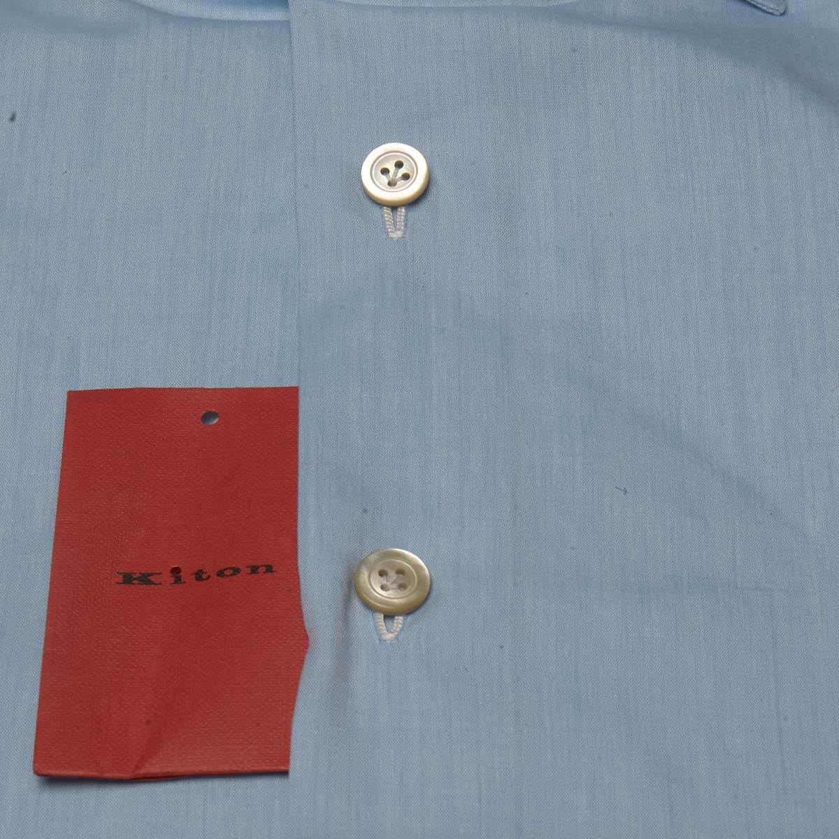 KITON Light Blue Cotton Shirt