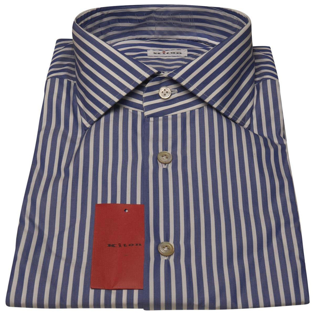 Kiton KITON Blue White Cotton Shirt Blue/White 000