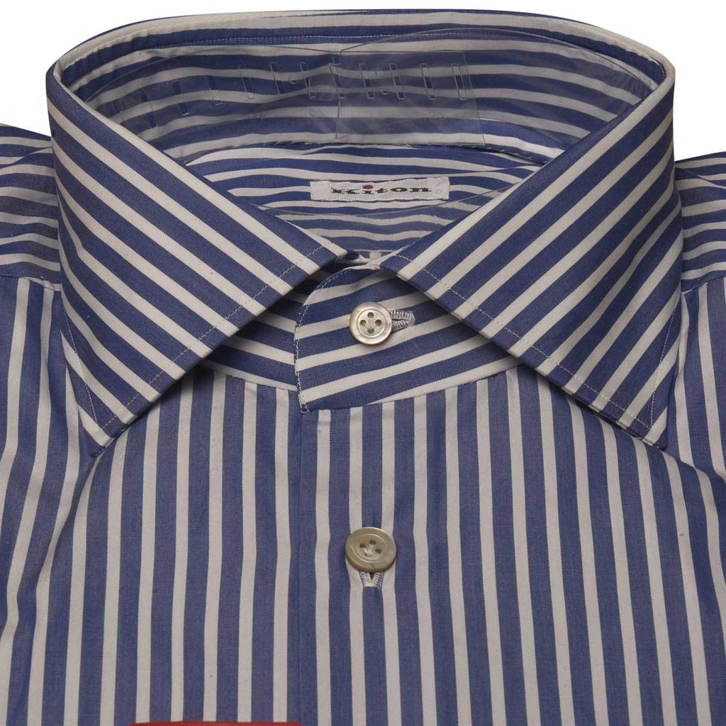 Kiton KITON Blue White Cotton Shirt Blue/White 001