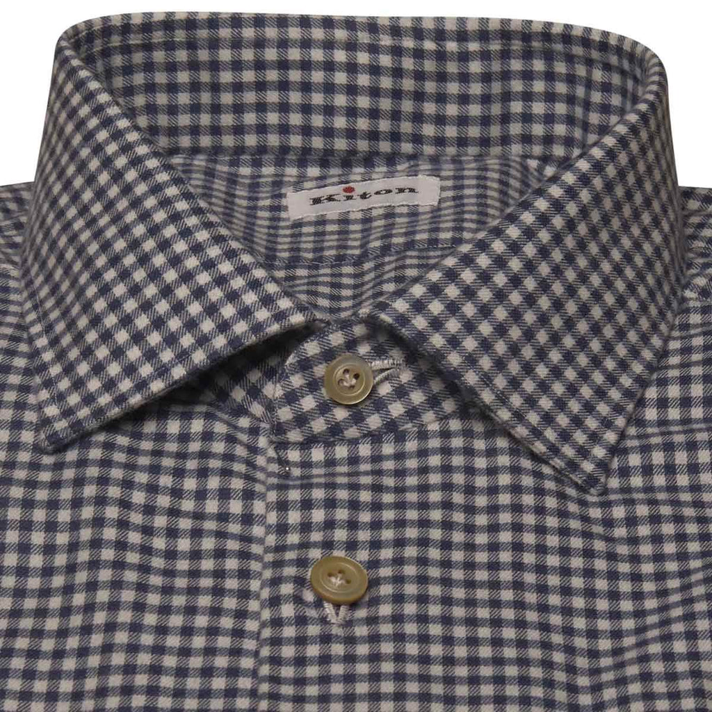 Kiton KITON Blue White Cotton Shirt Blue/White 001