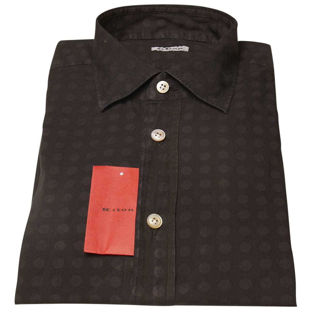 KITON Black Cotton Shirt