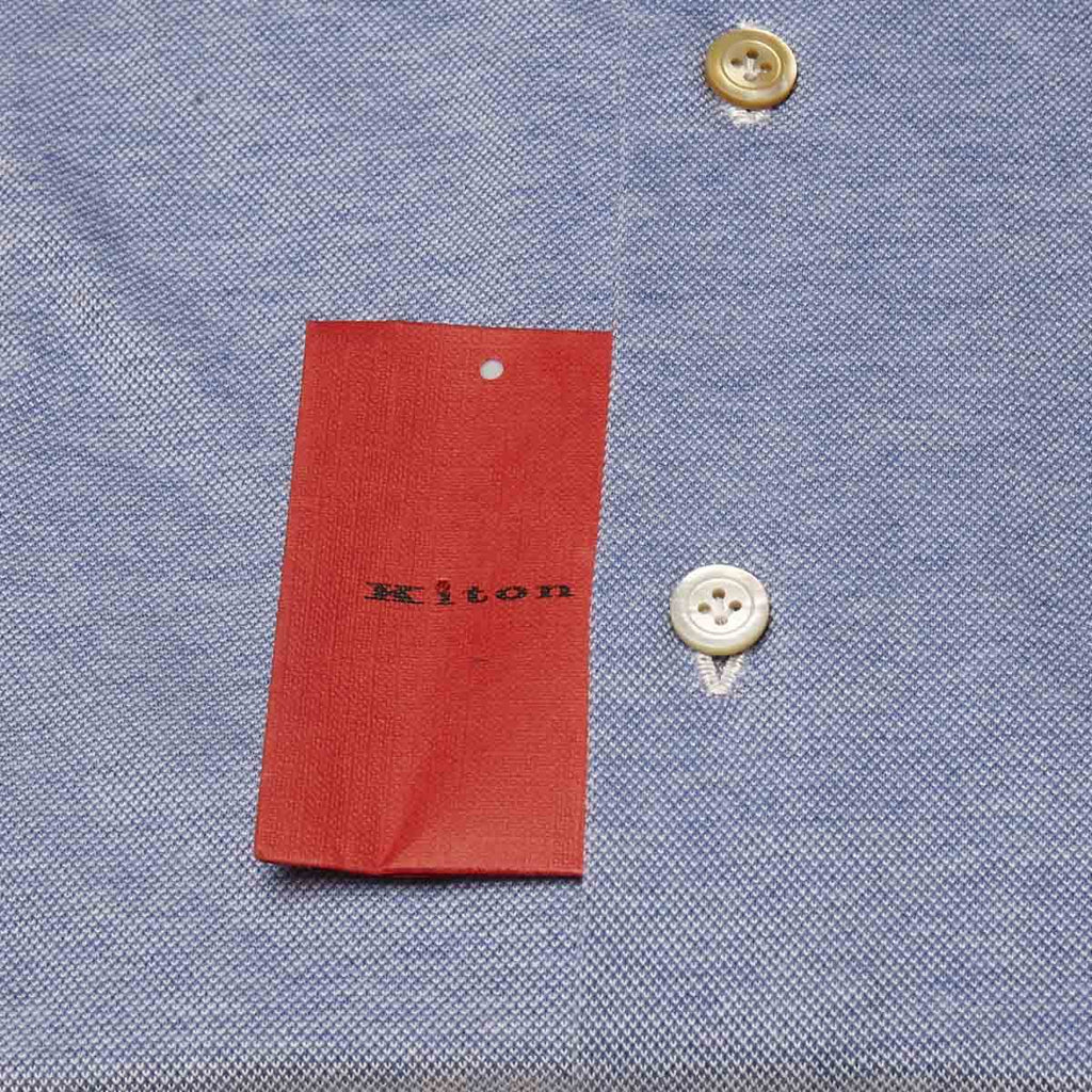 KITON Light Blue Cotton Shirt