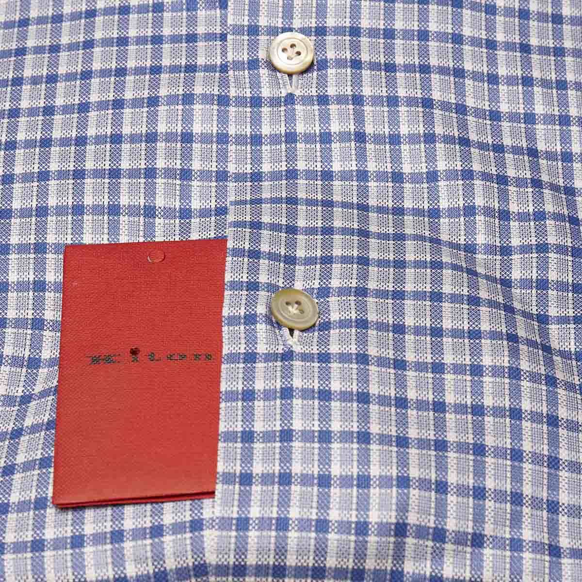 KITON Blue White Cotton Shirt