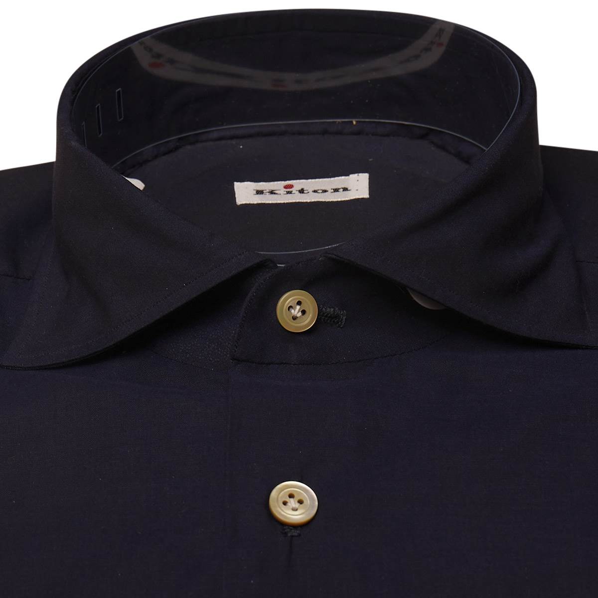 KITON Blue Cotton Shirt