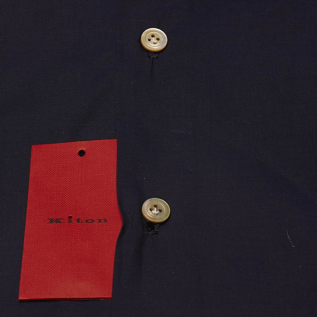 KITON Blue Cotton Shirt