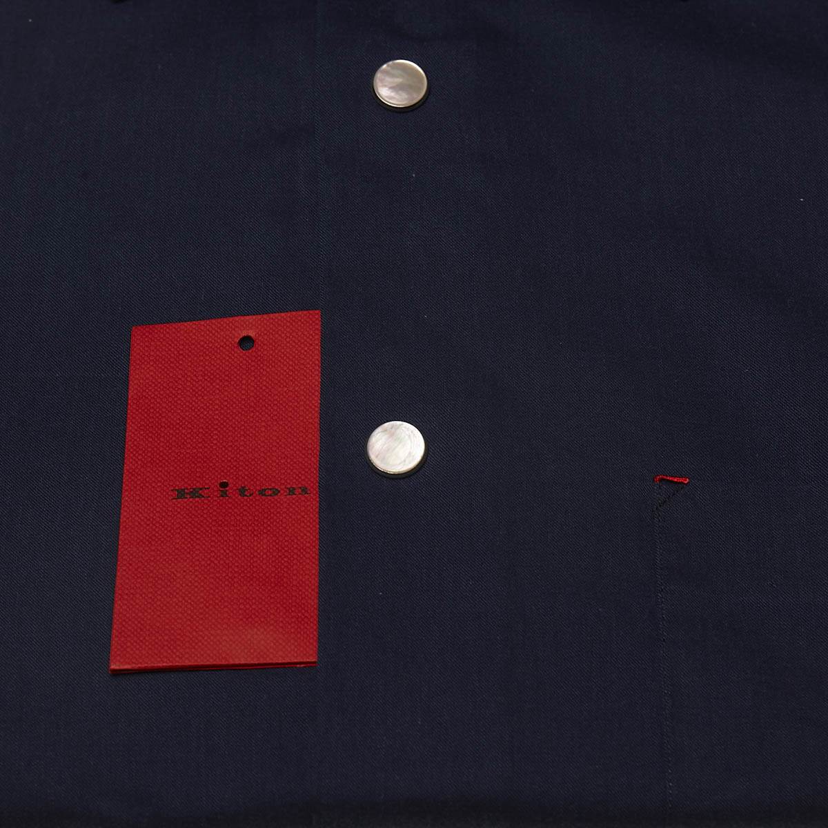 KITON Blue Cotton Shirt