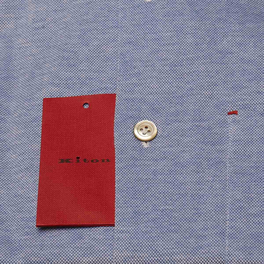 KITON Light Blue Cotton Shirt