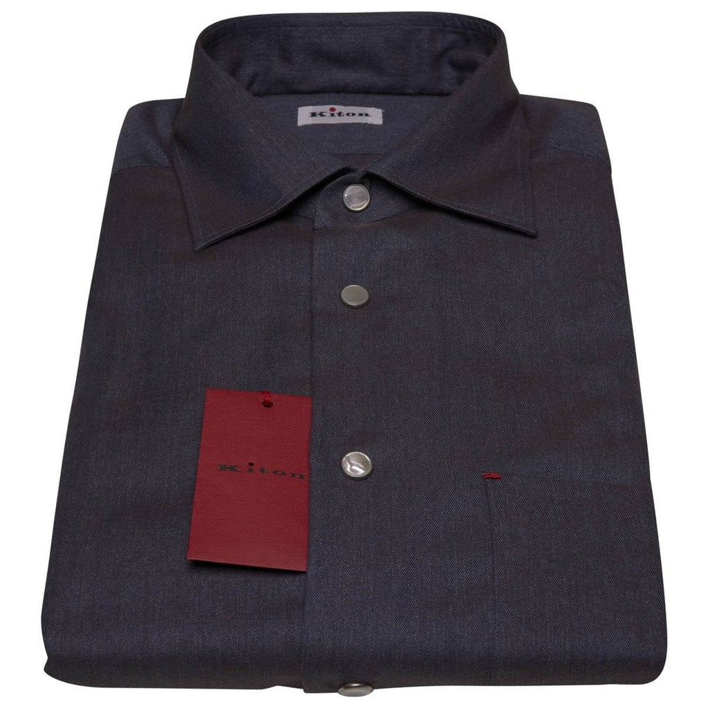 Kiton KITON Gray Cotton Shirt Gray 000