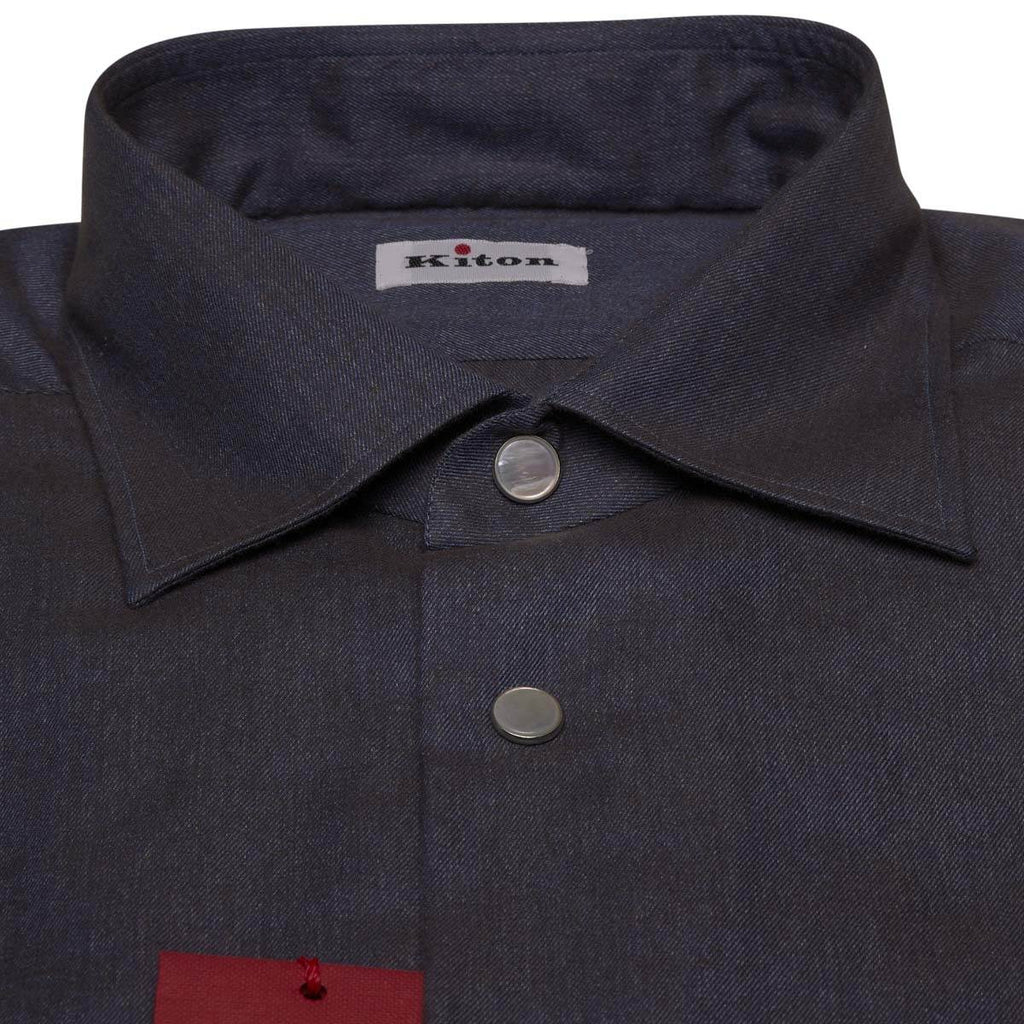KITON Gray Cotton Shirt