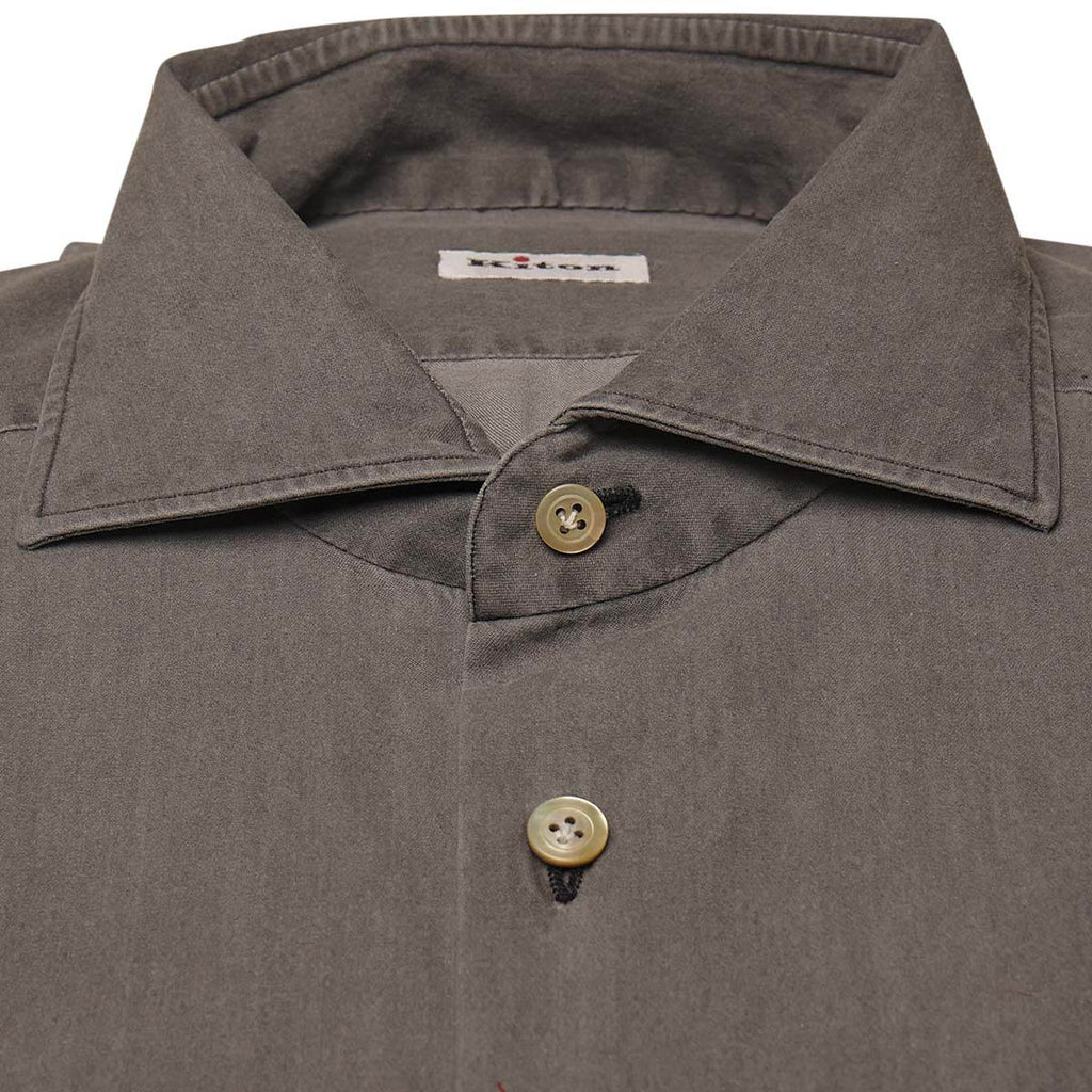 KITON Gray Cotton Shirt