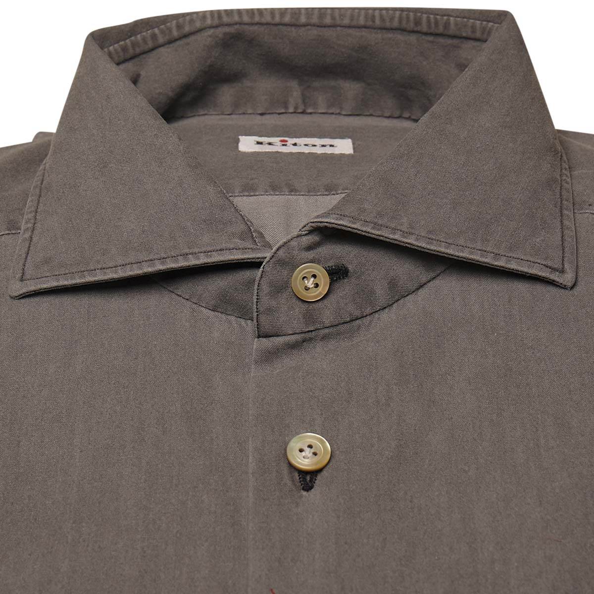 KITON Gray Cotton Shirt
