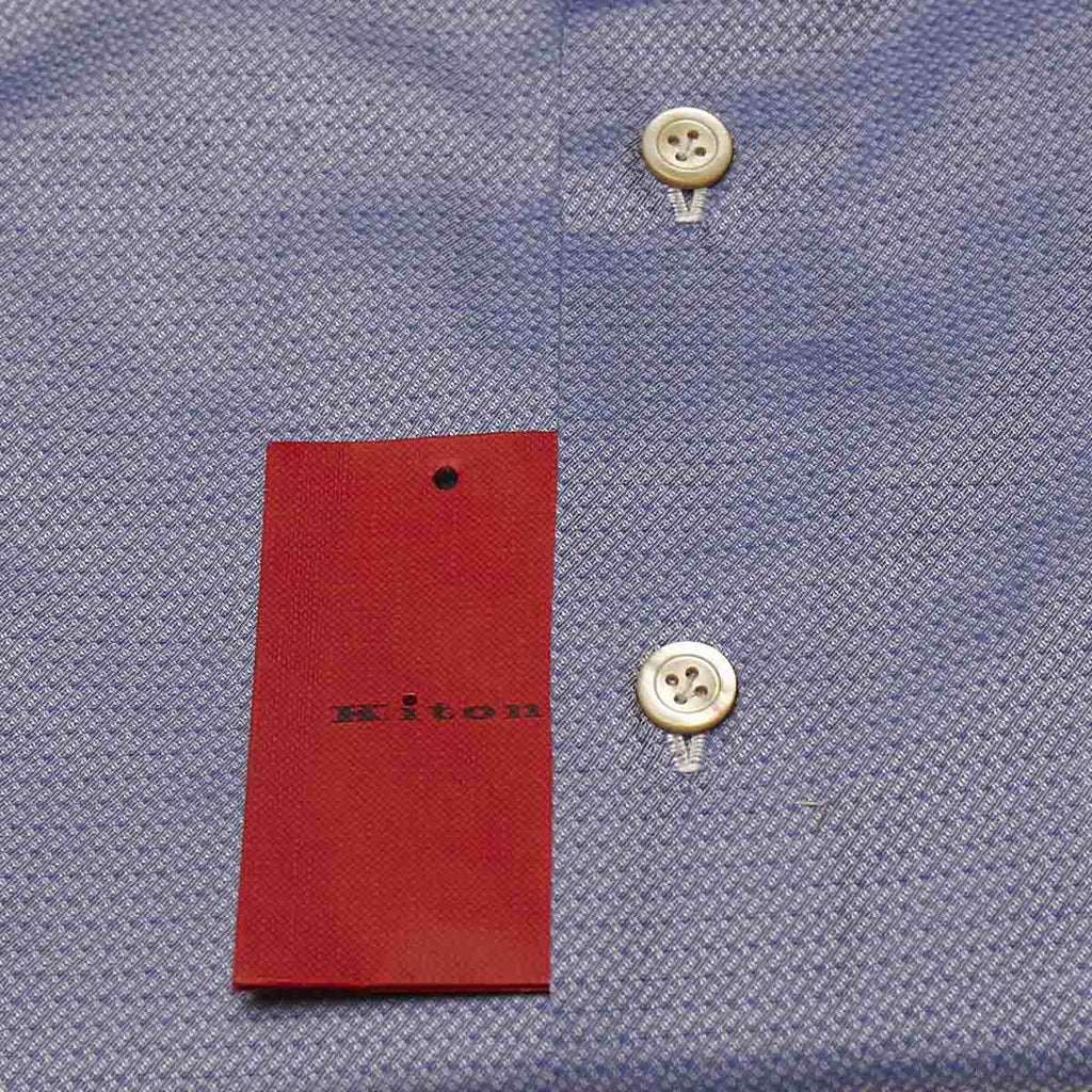 KITON Blue White Cotton Shirt